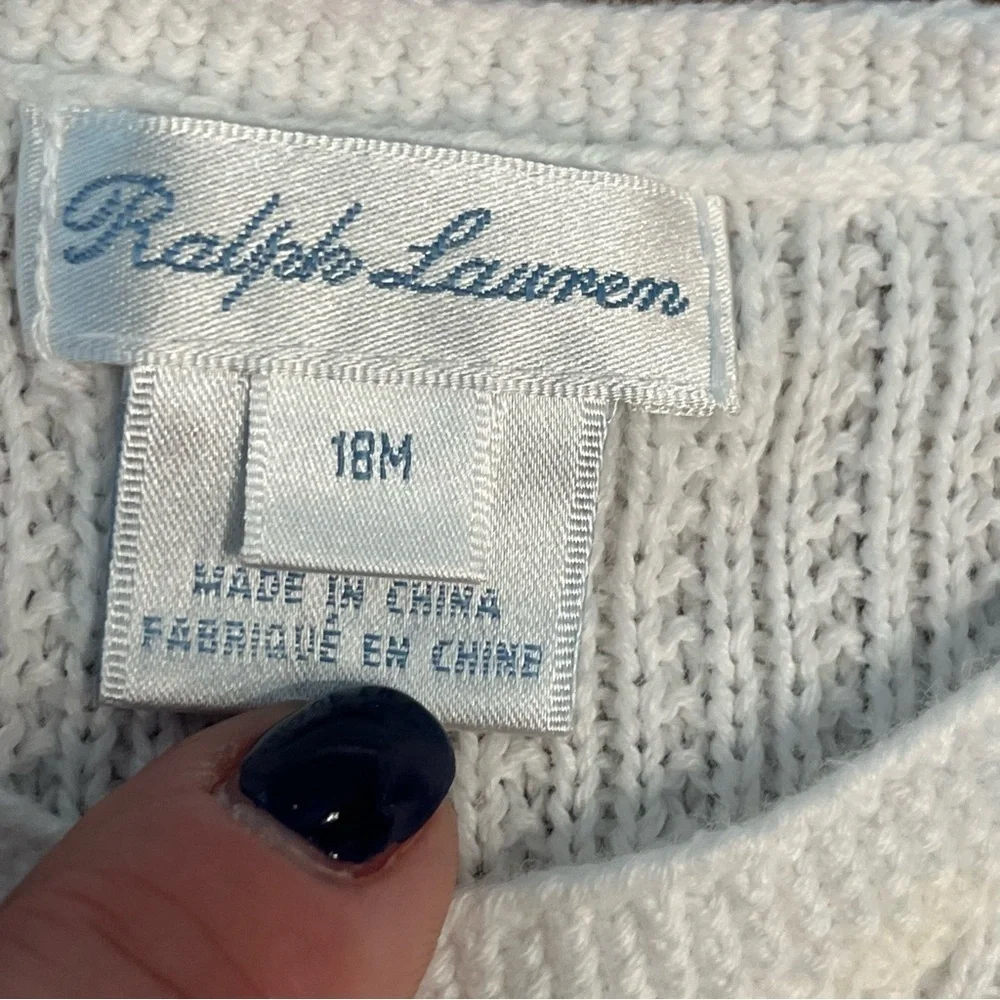 Ralph Lauren Classic White Knit cardigan top size 18 months